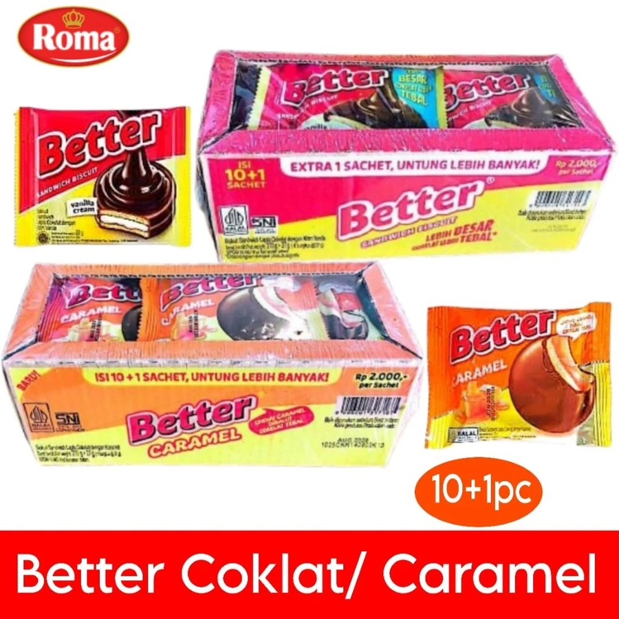 Jual (BOX) Better Sandwich Biscuit Vanilla Caramel (10 + 1pcs) | Shopee ...