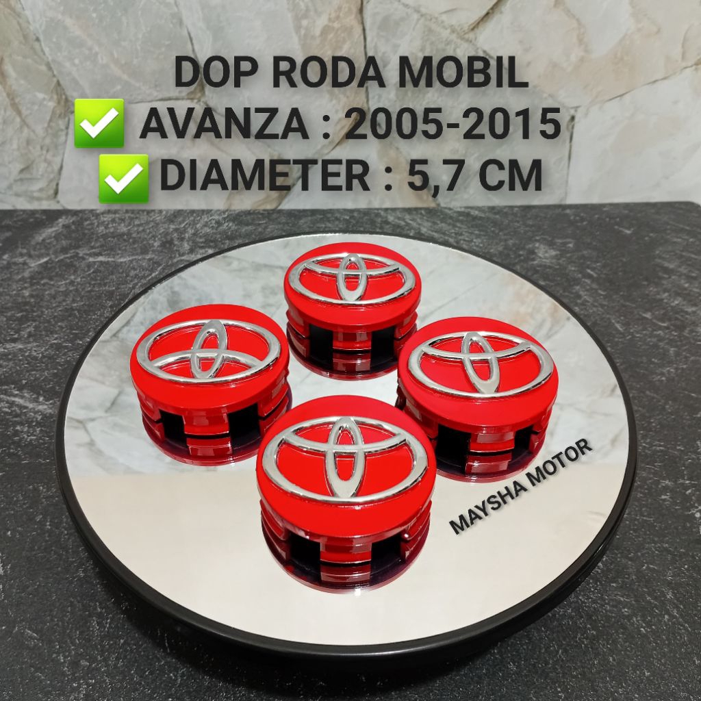 Jual ( COD ️) dop roda tutup velg mobil: AVANZA 2005-2015 MERAH LOGO ...