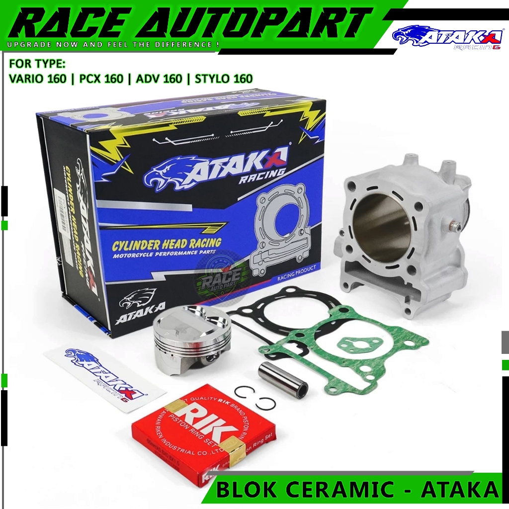 Jual ATAKA RACING CERAMIC BLOK BORE UP 62 63 65 66mm HONDA VARIO 160 ...