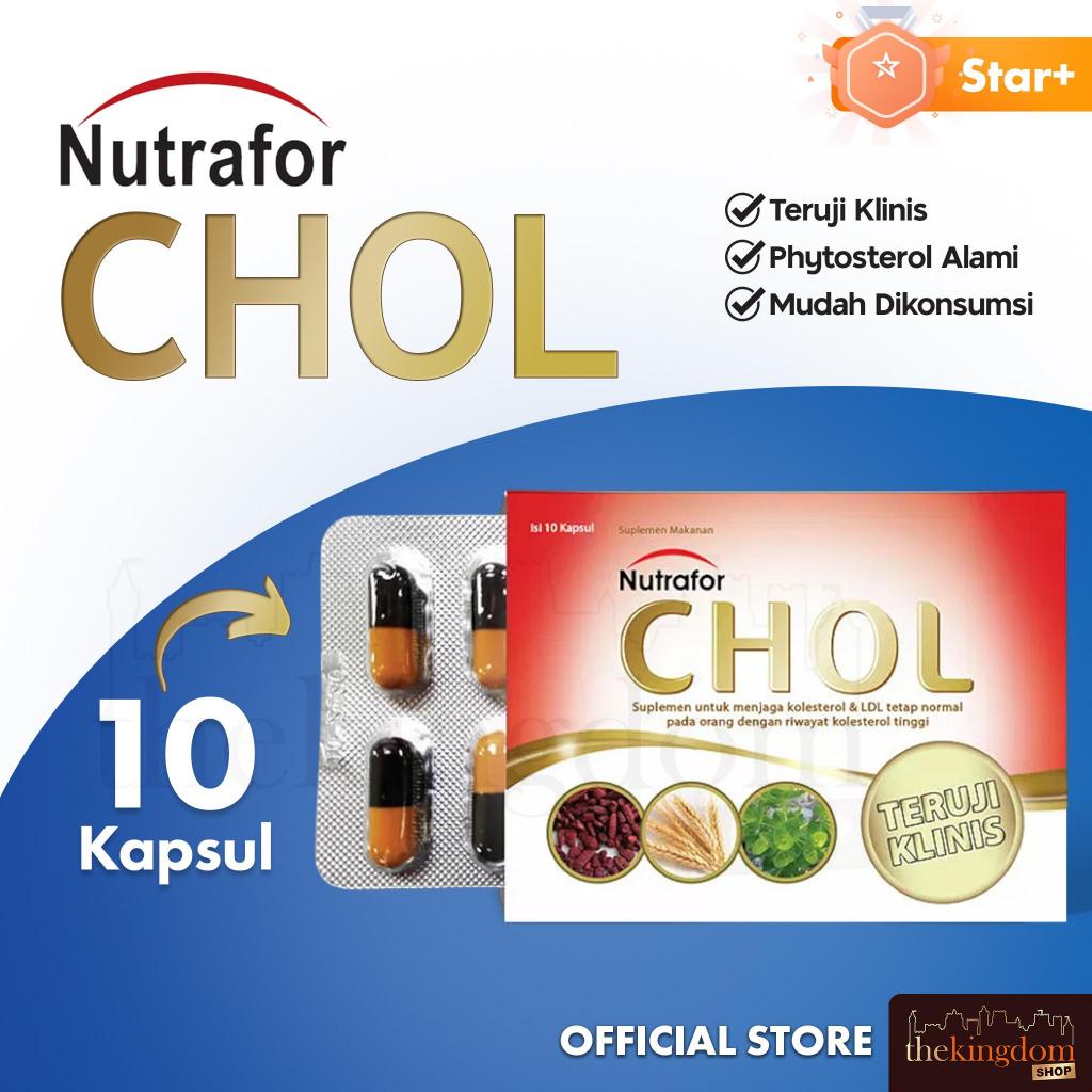 Nutrafor Chol 1 Strip 10 Kapsul Cholesterol Suplemen Penurun Kolesterol Menurunkan Kolestrol Lemak Jahat Supplement Lower Cholesterol LDL TG Triglyceride Trigliserida Herbal Kaplet Strip