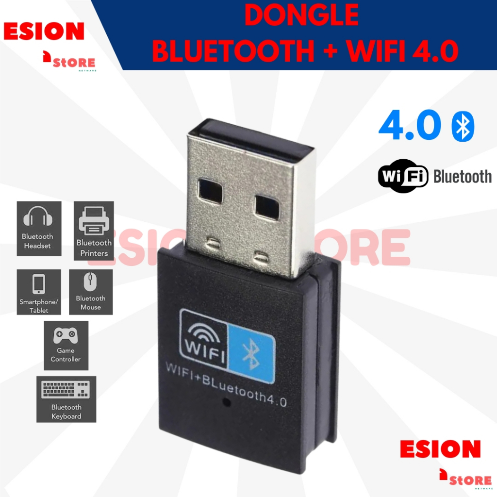 Jual USB WiFi + Bluetooth 4.0 Biru New /Mini USB Combo WiFi Bluetooth 2 ...
