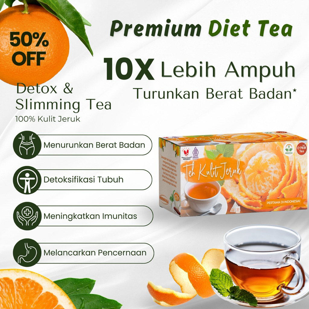 Jual TEH DIET HERBAL PREMIUM | DETOX & SLIMING TEA KULIT JERUK | Teh ...