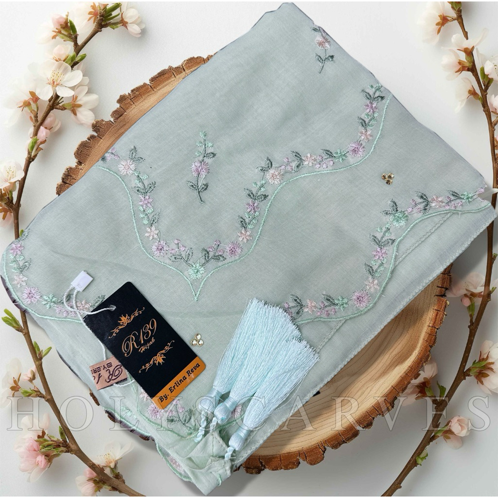 Kerudung Segi Empat Paris Bordir Orchid Series By R139 Hijab