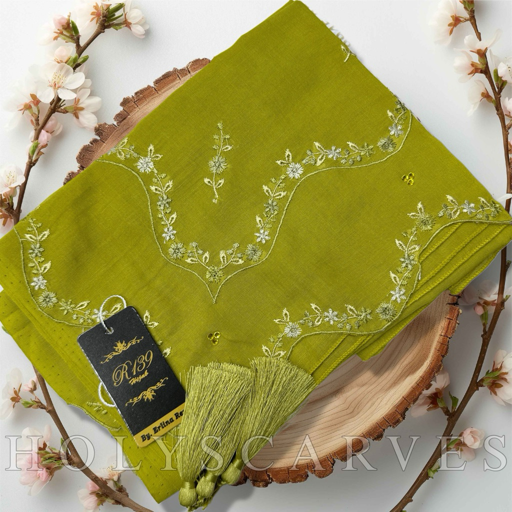 Kerudung Segi Empat Paris Bordir Orchid Series By R139 Hijab