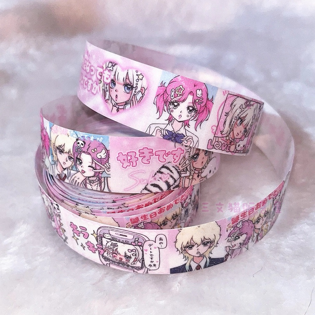 Jual sticker washi roll (35cm) japanese girl y2k anime svn cats ...