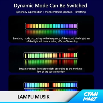 Lampu Bar LED Lampu Strip Audio Irama Ritme Musik RGB Rhythm Light Music DJ Studio Gaming