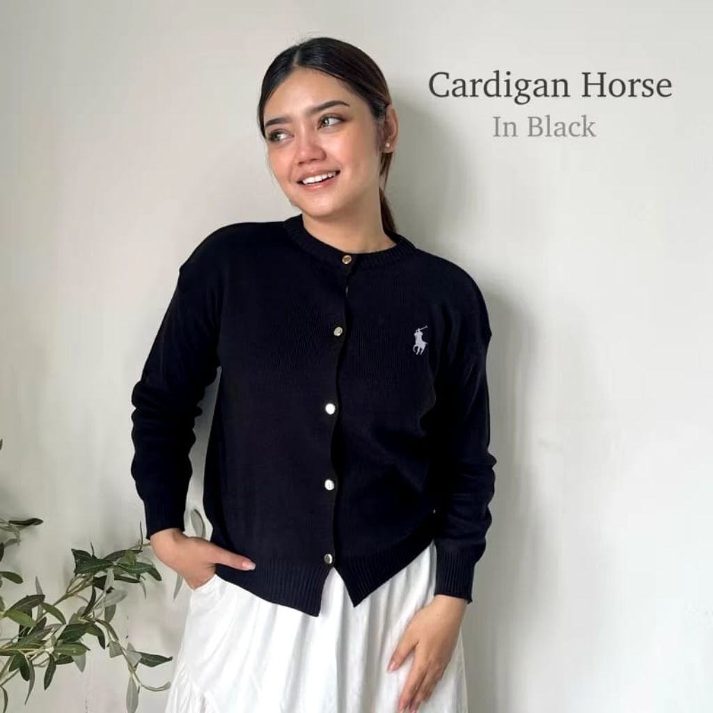 Jual cardigan lopo horse atasan wanita cardigan cardigan kancin gold ...