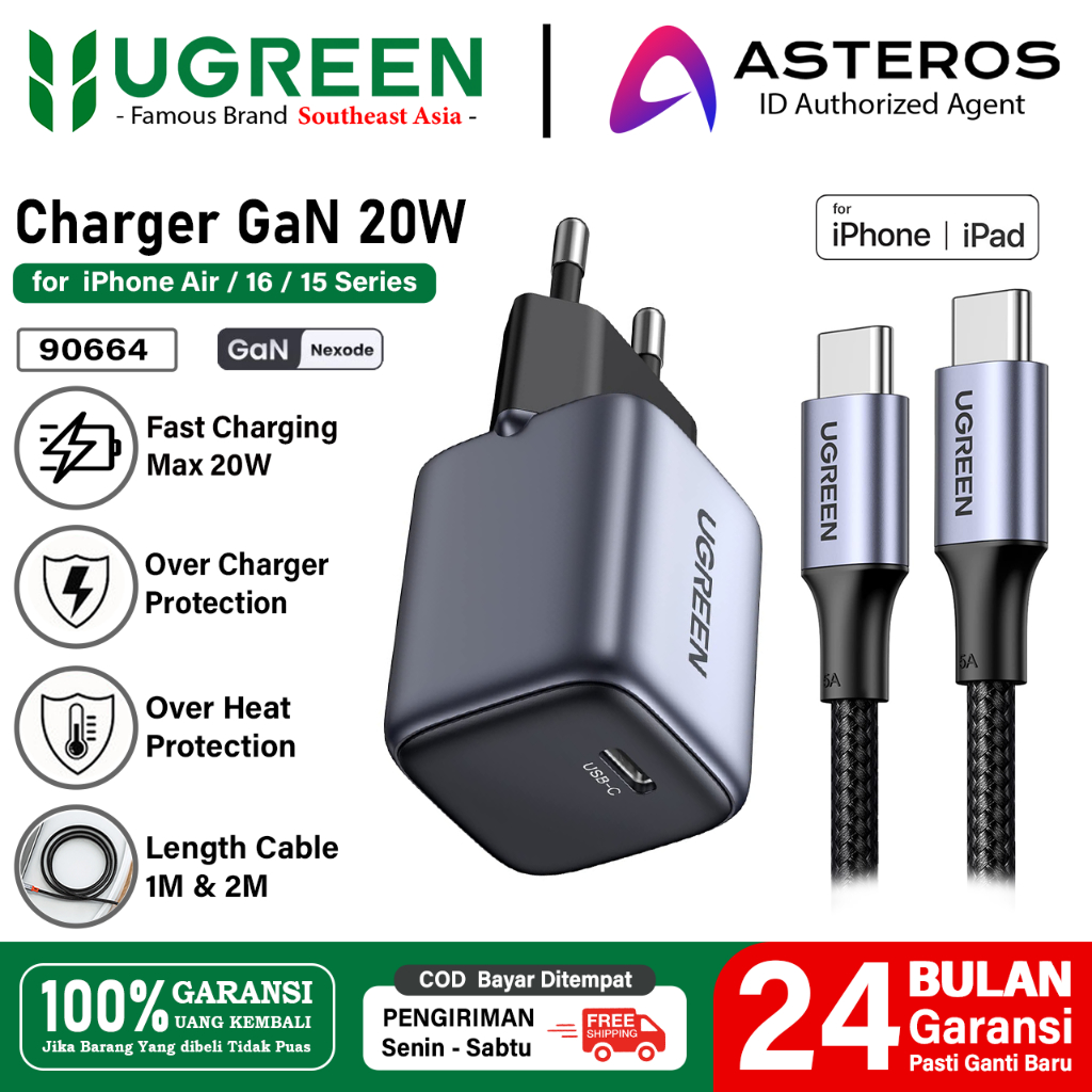 UGREEN Charger iPhone 15 16 17 Series USB C to C Fast Charging 20W 30W 45W