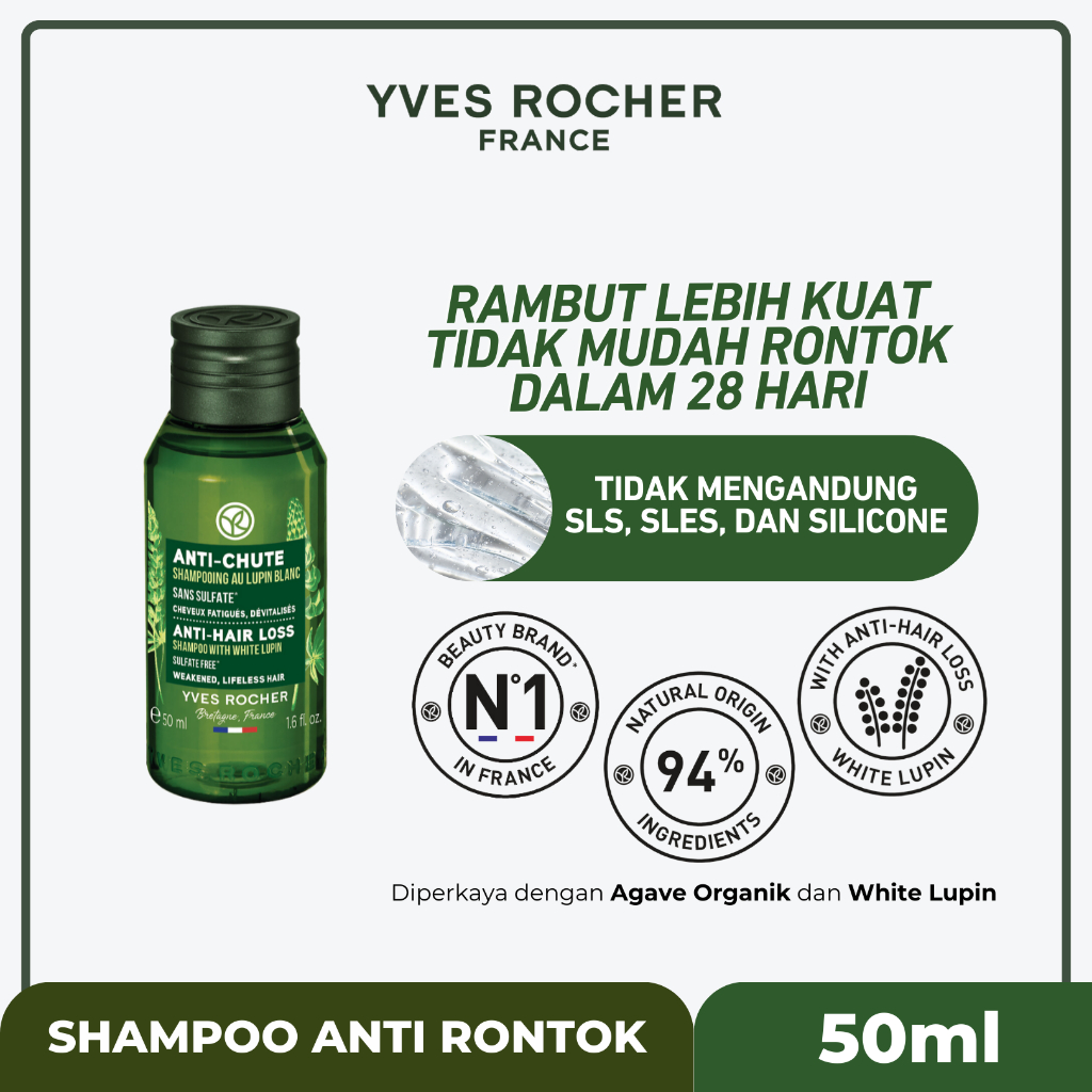 Jual Yves Rocher Anti-Hair Loss Fortifying Shampoo 50 ml | Shopee Indonesia