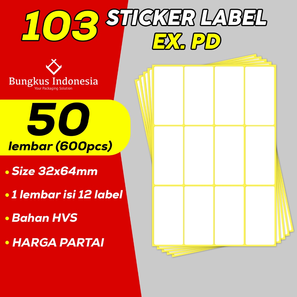 Jual Sticker Label 103 / Label Undangan / Stiker Buku 50 Lembar ...
