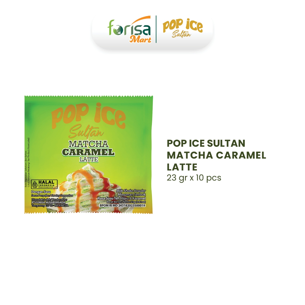 Jual Pop Ice Sultan Milk Shake Powder Rasa Teh Hijau dan Karamel | 23gr ...