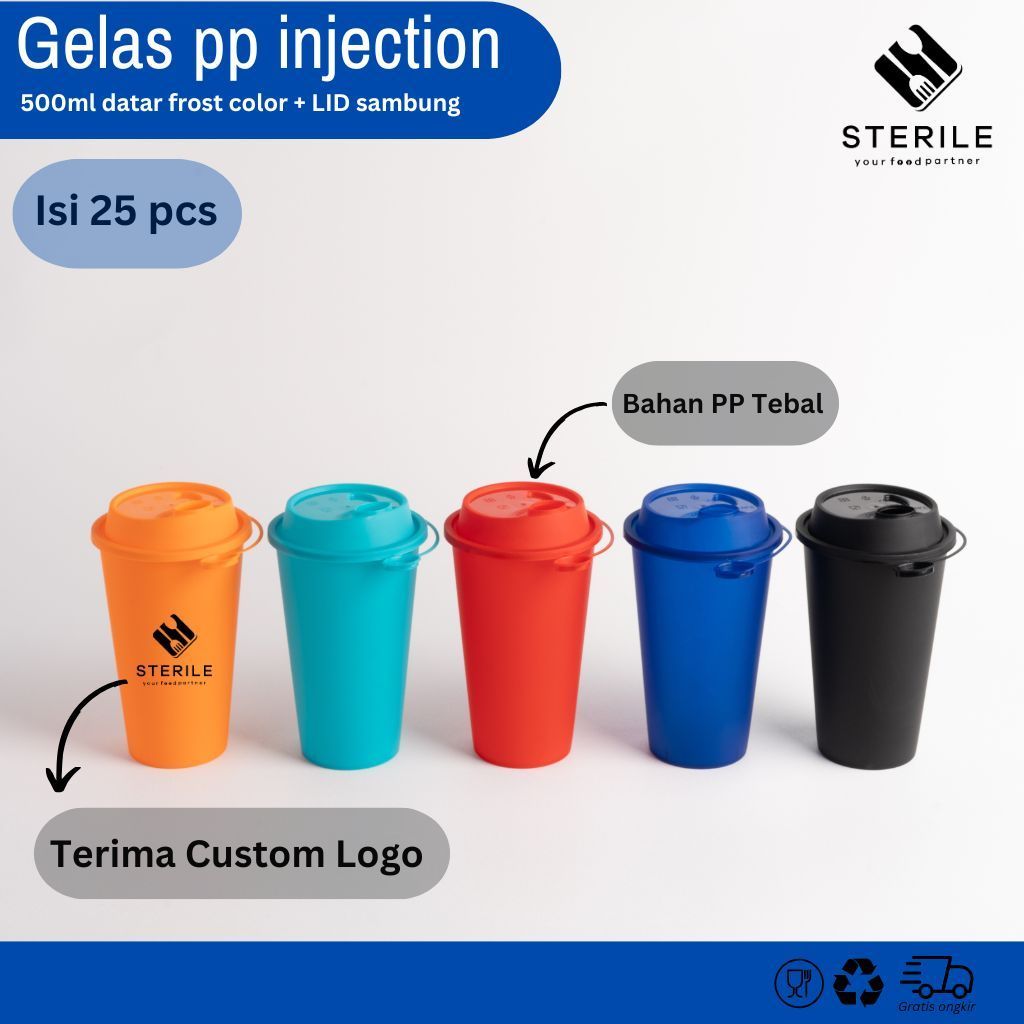 Jual GELAS PP INJECT GELAS THINWALL WARNA 380 / 400 / 500 ML 12 OZ / 14 ...