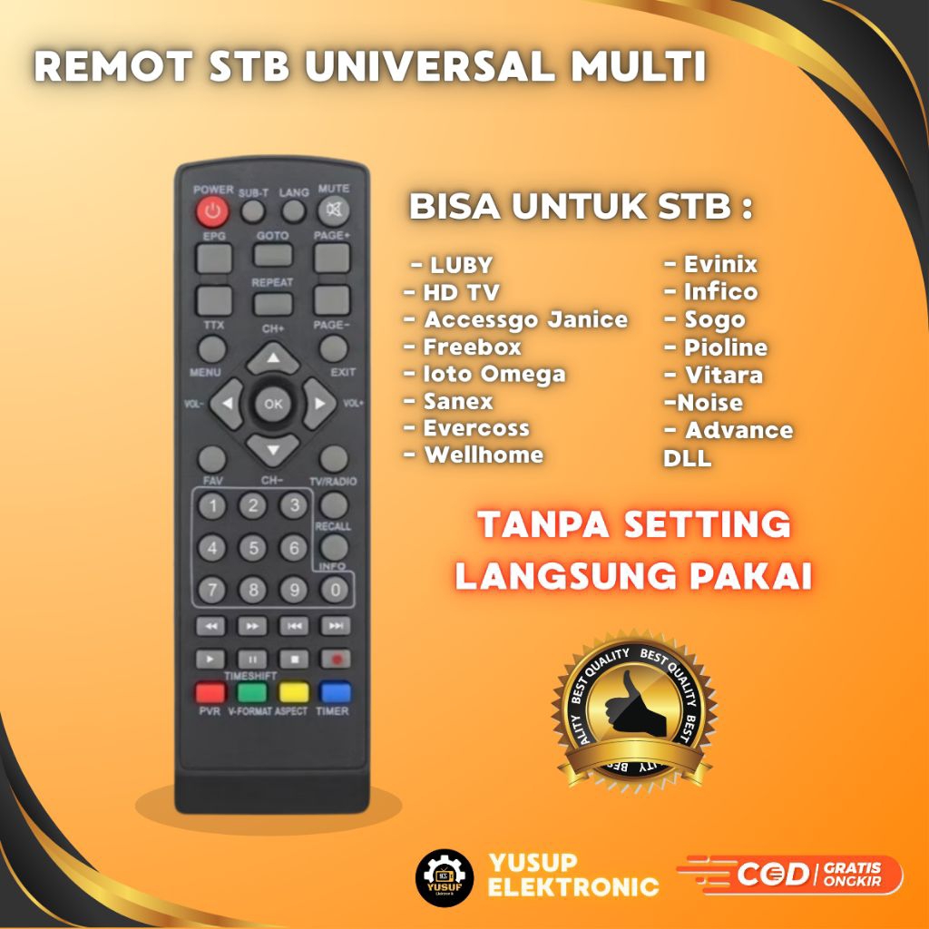 Jual TERMURAH REMOT STB Universal remote top box Stb multi - Luby T2-01 ...