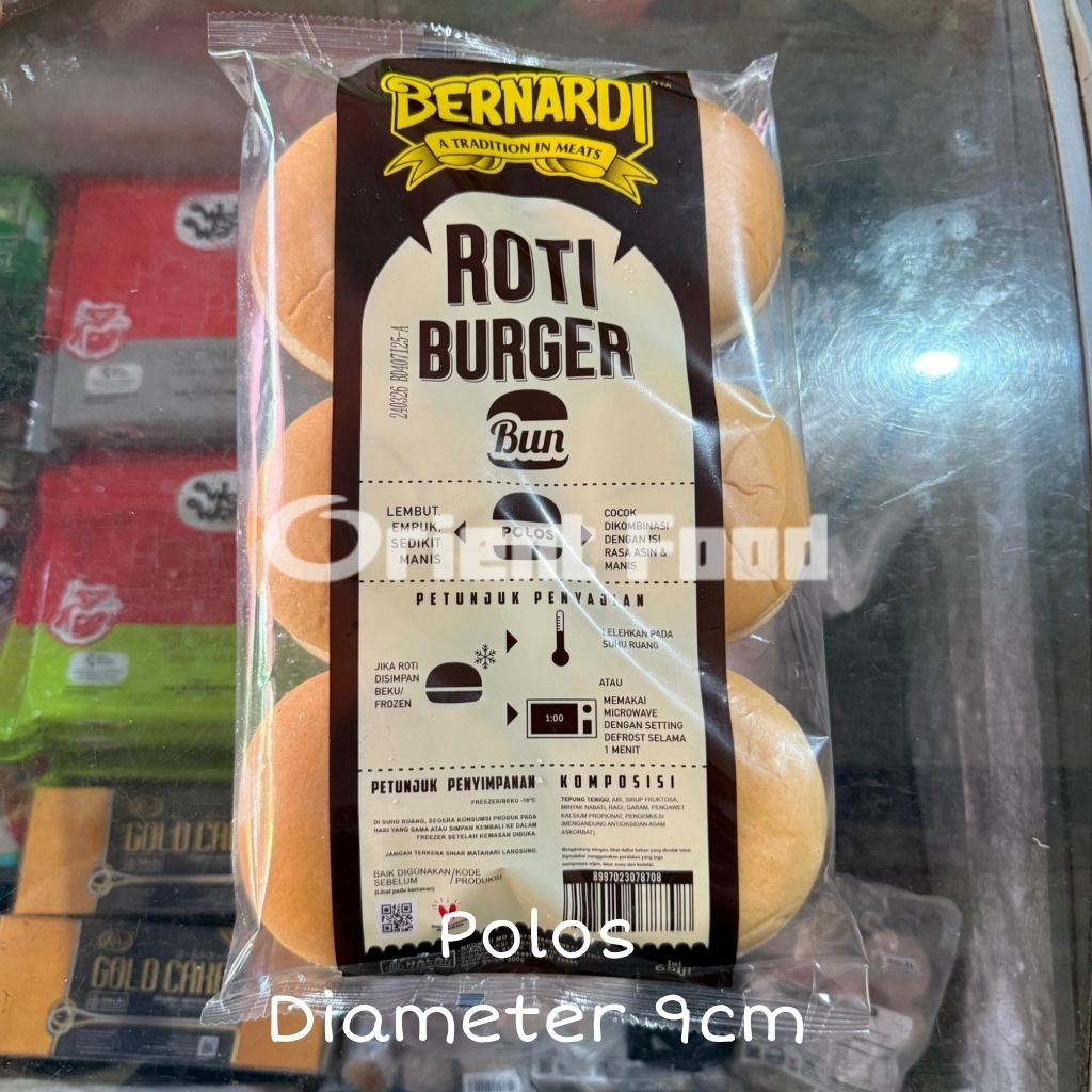 Jual Roti Bun Burger Bernardi Polos Isi 6b Diameter 9cm | Shopee Indonesia