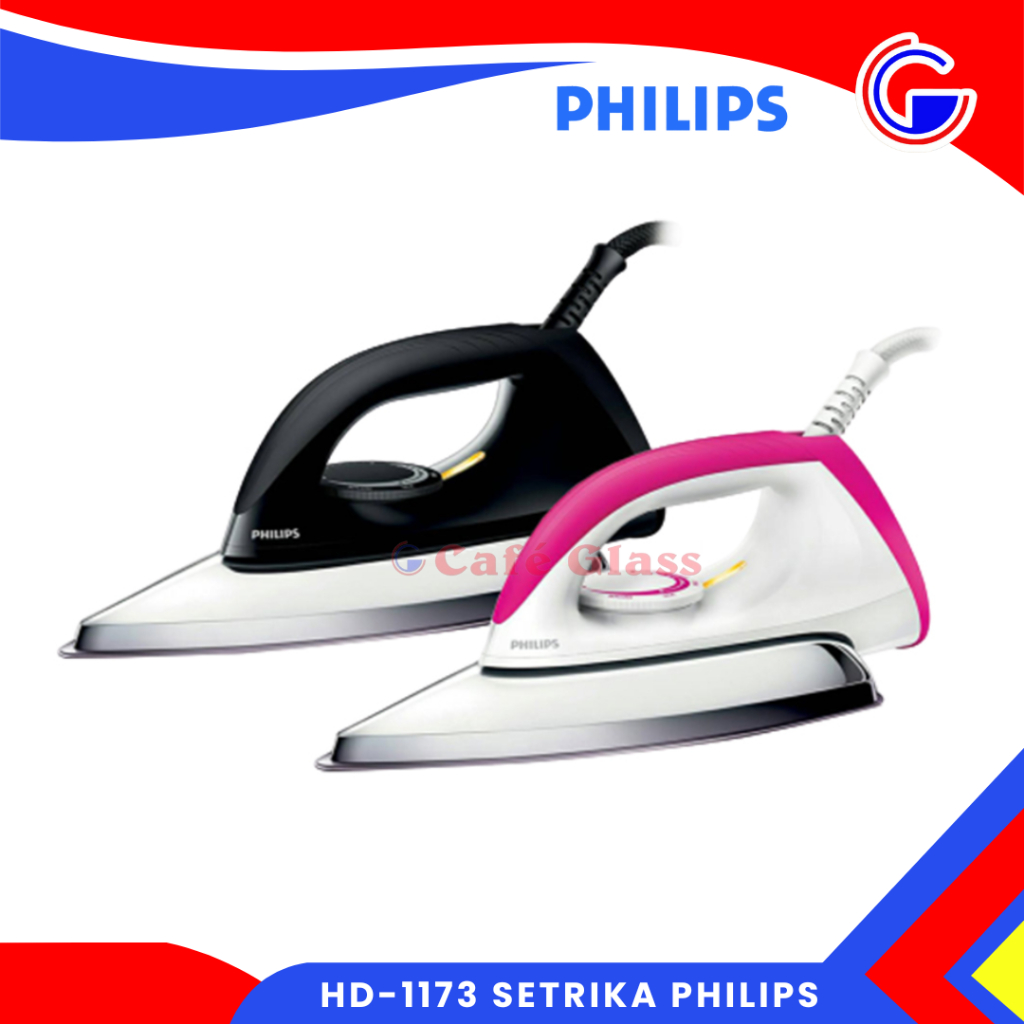 Setrika Philips Hd-1173 Listrik I Setrika Tapak Anti Lengket I Pengatur Suhu