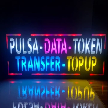 Lampu Pulsa Data Token Transfer Top Up Lampu Sign Lampu Led Iklan Papan Lampu RGB