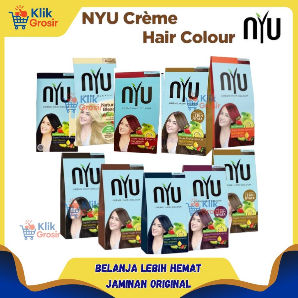 Jual NYU CREME HAIR COLOUR Pewarna Rambut BOX - Cat Rambut Natural ...