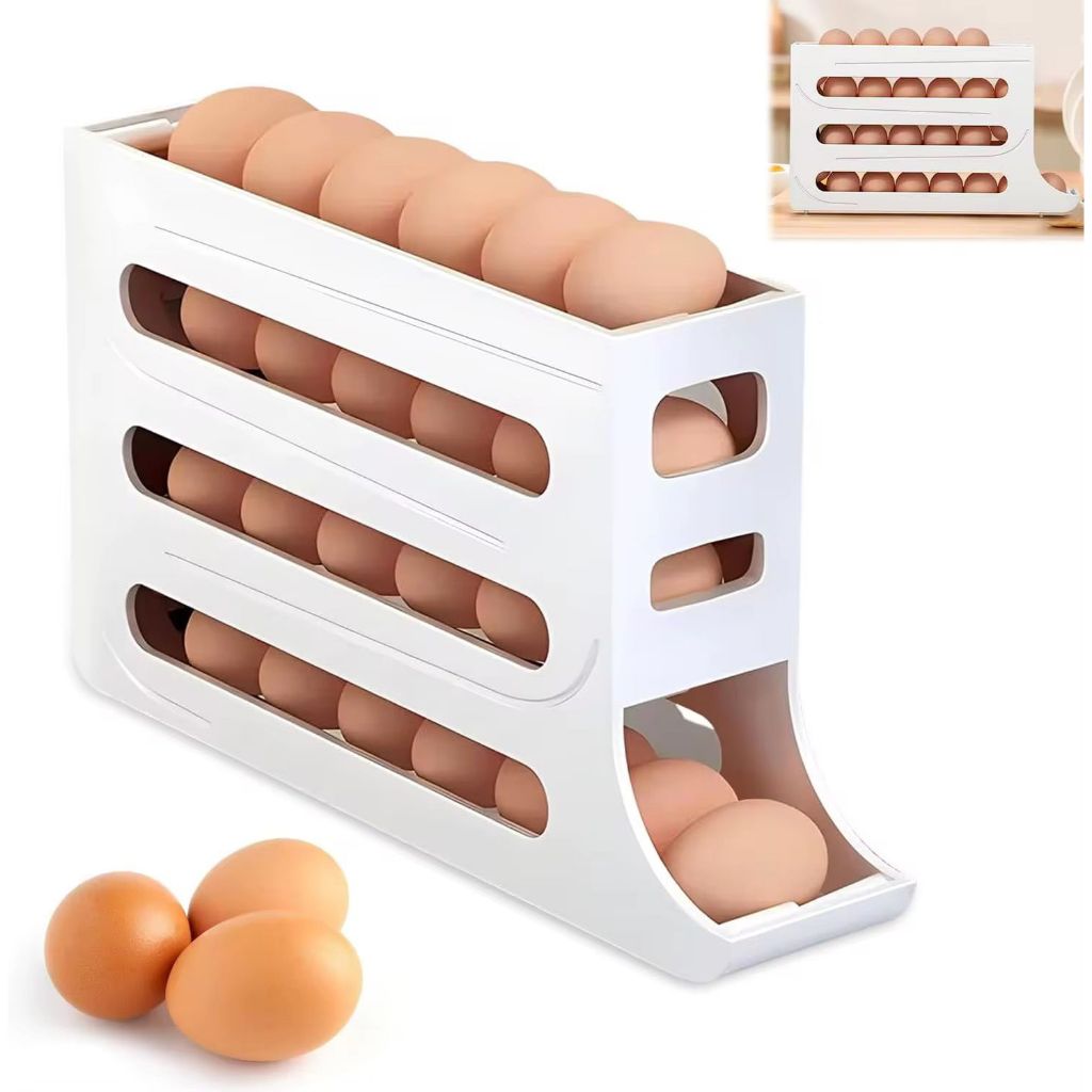 Jual Rak Penyimpanan Telur 4 Tingkat Bergulir Otomatis Rak Telur ...