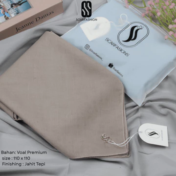 Jilbab Khaki Muda PNS Hijab Segiempat Voal Premium Kerudung Dinas ASN Warna Khaky By Scarfasions