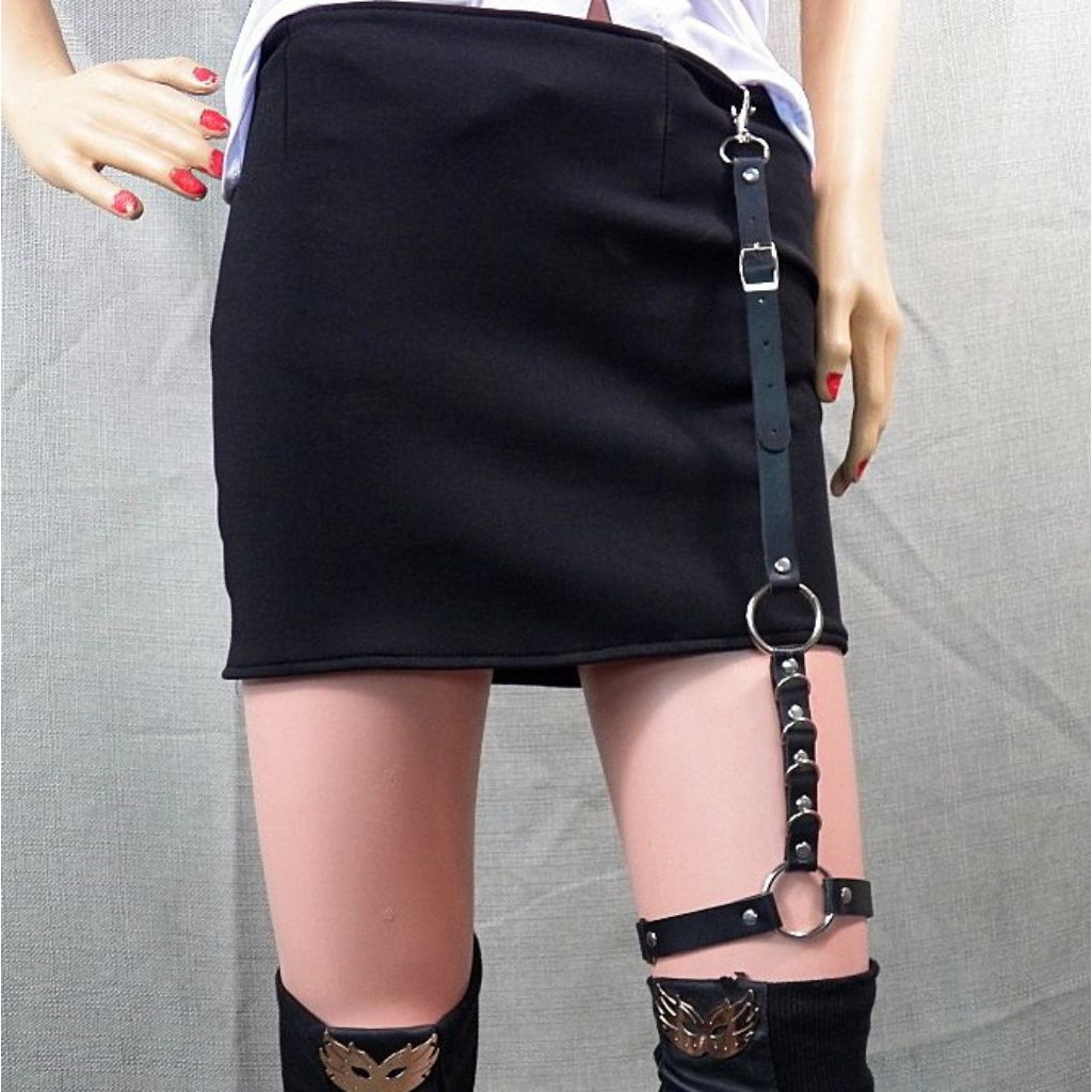 Jual Street Punk Rock Handcrafted Kulit Imitasi Garter Belt Waist Chain ...