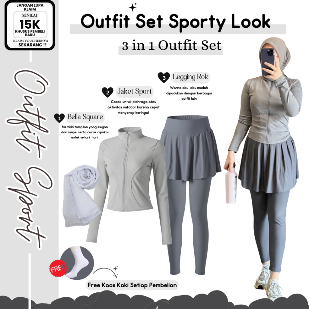 Oneset Olahraga Padel Yoga Sporty Stylish DM104