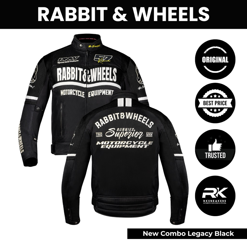 Jual Rabbit & Wheels Jacket Combo Legacy Black (Full Protector) 100% ...
