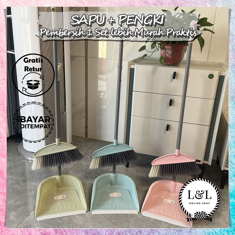 Jual Set Sapu Dan Pengki Modern Warna Pastel Set Alat Pembersih Lantai ...