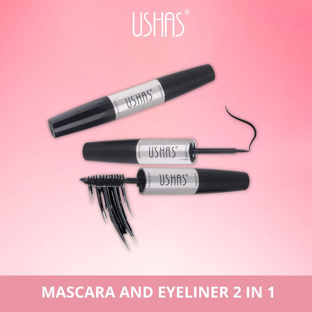 Jual USHAS MASCARA 5ML & EYELINER 5ML 2IN1 WATERPROOF (MASCARA DAN EYE ...