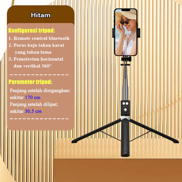 Probis A12 1.7 Meter Tongsis Tripod Dengan Remote Bluetooth Tongsis Tripod Ponsel 170CM Selfie