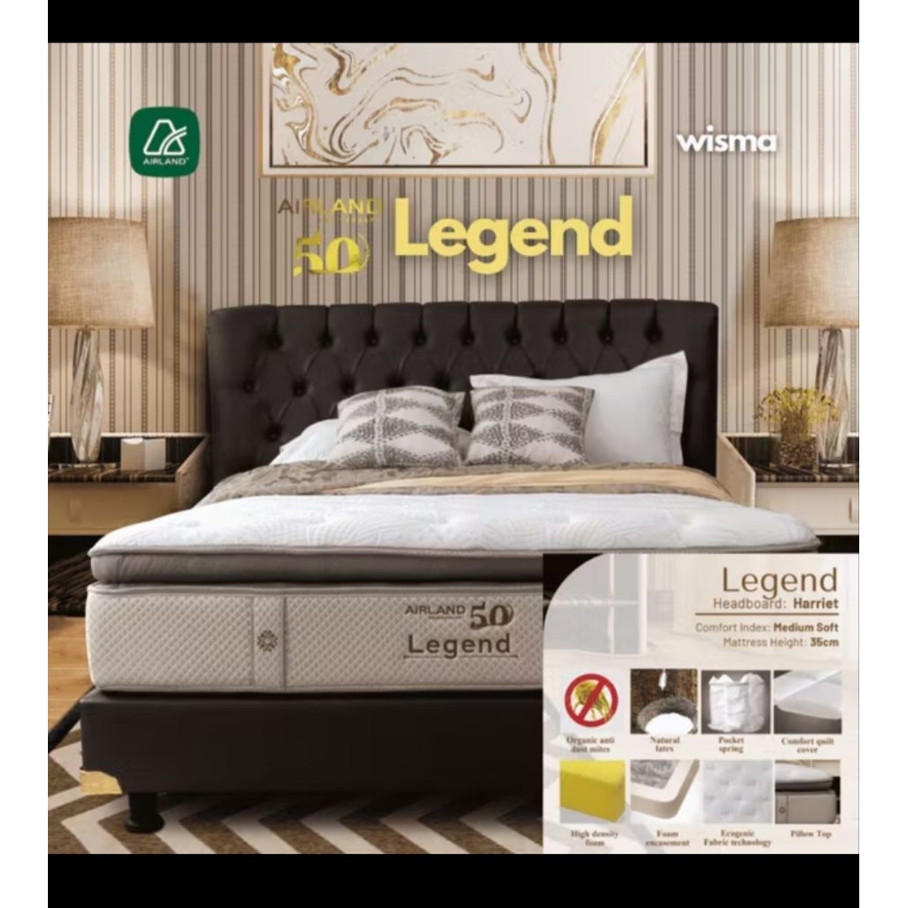 Jual Kasur Springbed Airland Legend Latex Pocket full set | Shopee ...