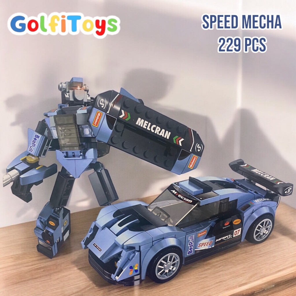 Jual Mainan Blocks Silver Mecha Transformers 2 In 1 Segel Speed Mecha ...
