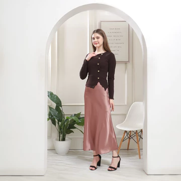 ARUNIKA Rok Satin Midi Panjang 95cm Skirt Mermaid Premium Rok Satin Impor Bawahan Wanita
