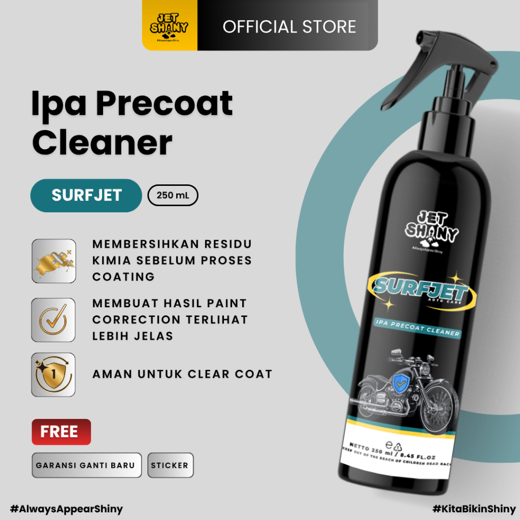 Jual Jet Shiny SurfJet | IPA Precoat Cleaner | Precoat, Isopropyl ...