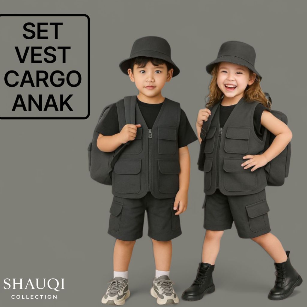 Jual STELAN ROMPI ANAK CARGO USIA 2 - 14 TAHUN / SET VEST CARGO ANAK ...