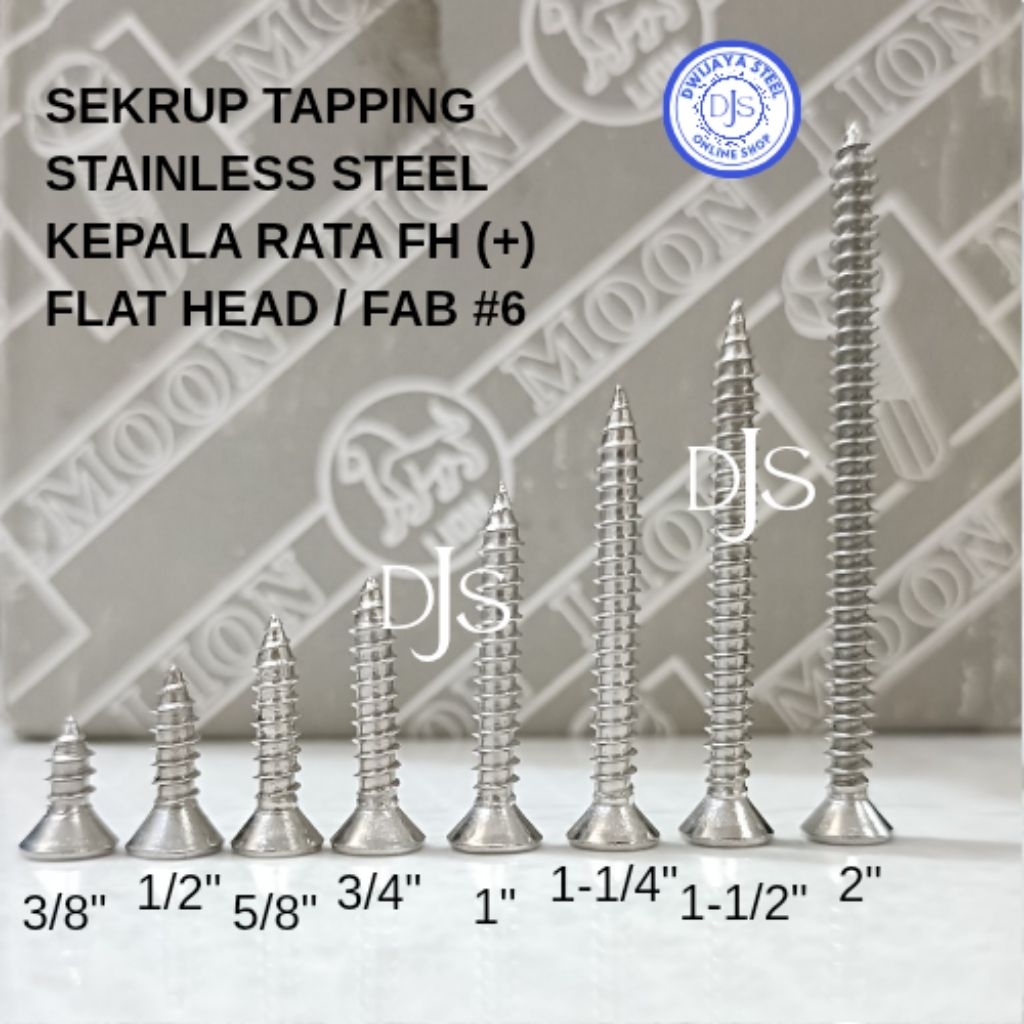 Jual 1 PCS TAPING FAB (+) SS 304 SEKRUP TAPPING FH (+) SUS 304 #6 SKRUP ...