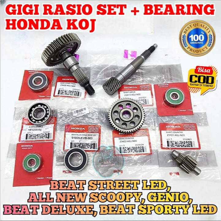 Jual GIGI RASIO SET KOJ + BEARING HONDA BEAT DELUXE , BEAT STREET New ...