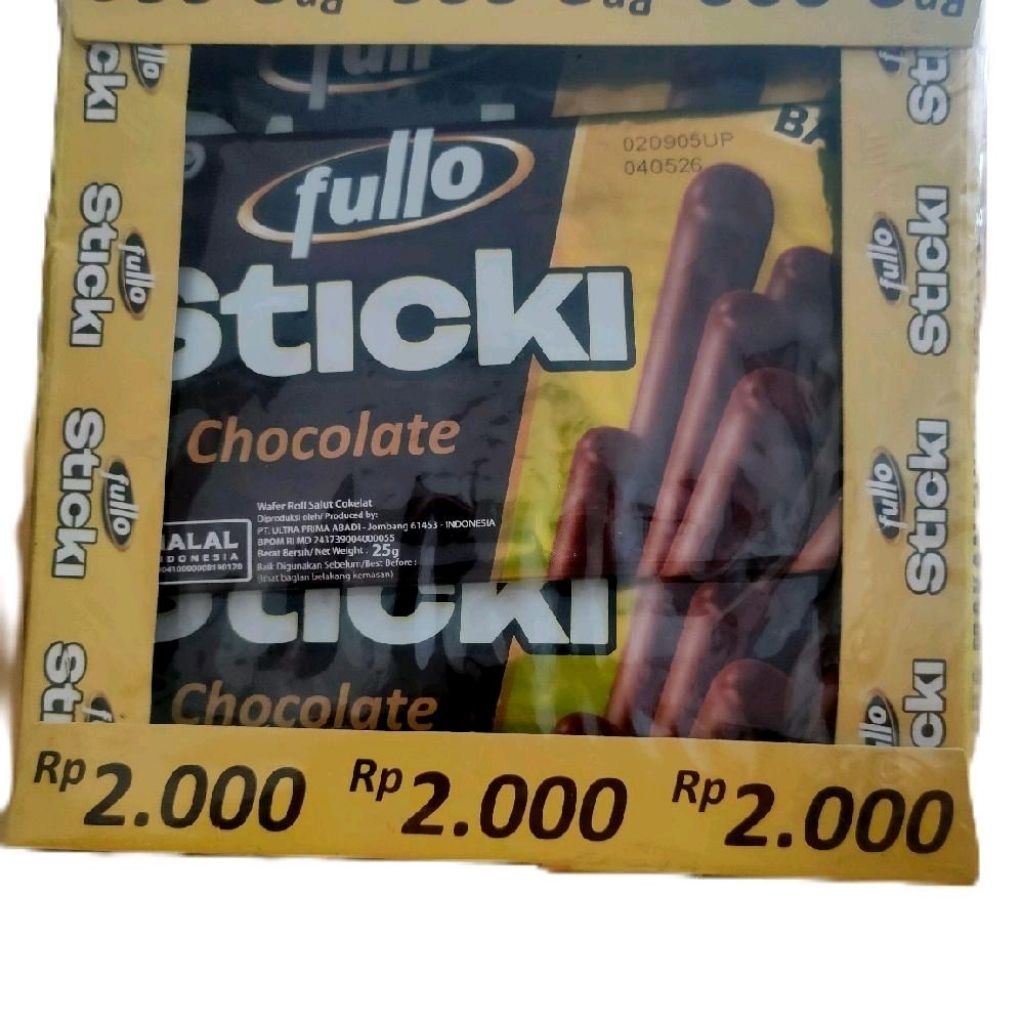 Jual [ 1 box ] Fullo Sticki chocolate 25gr | isi 12pcs/box | fullo ...