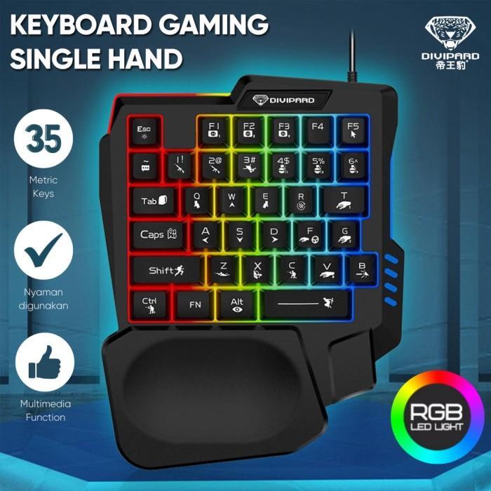 Jual Keyboard Gaming Single Hand RGB Divipard Keyboard Gaming Left ...