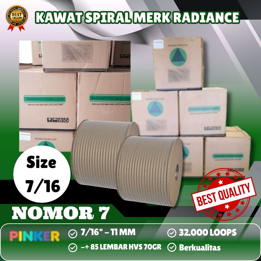 Jual Kawat Spiral Roll Nomor 7 putih Radiance Spiral Kawat Spool 7/16 ...
