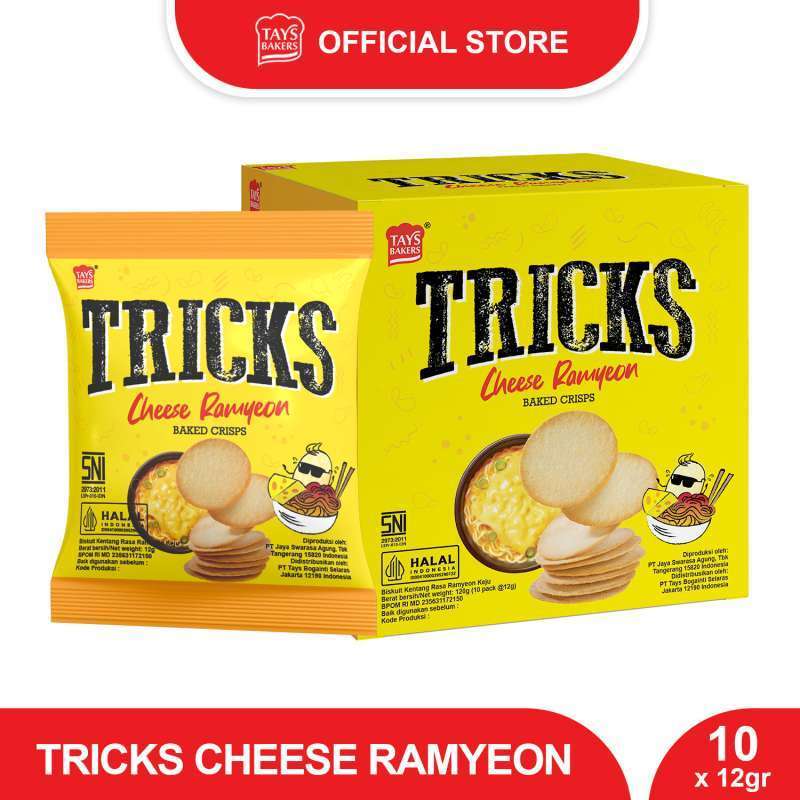 Jual TRICKS BISKUIT KENTANG KEMASAN BESAR RASA CHEESE RAMYEON 120GR ISI ...