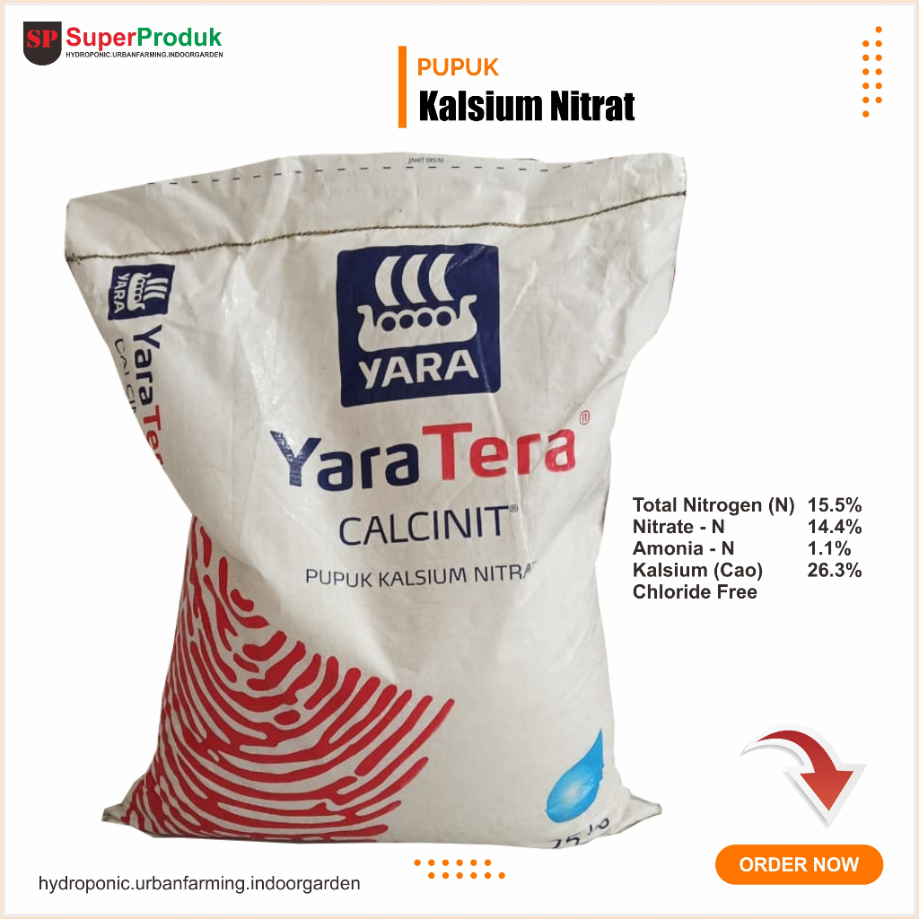 Jual Pupuk Kalsium Nitrat Yara - Calcinit Yara Kemasan original 25 kg ...