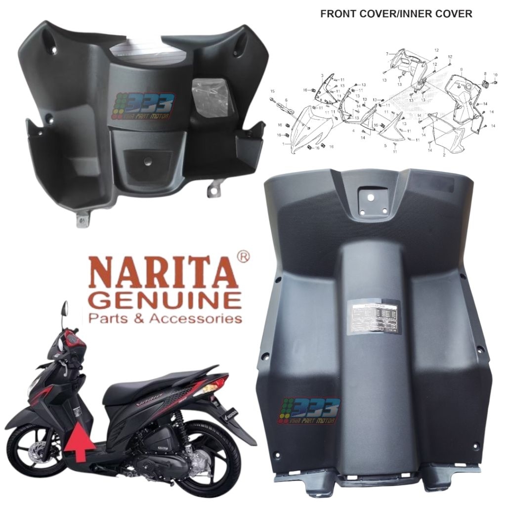 Jual cover inner upper lower dek kunci atas bawah honda Vario 110 fi ...