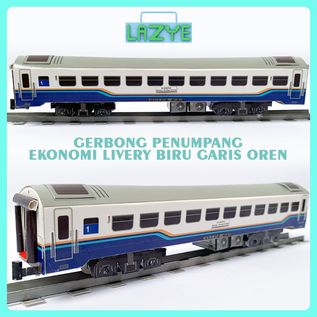 Jual Lazye Miniatur Gerbong Kereta Penumpang Ekonomi K3 Kai Livery