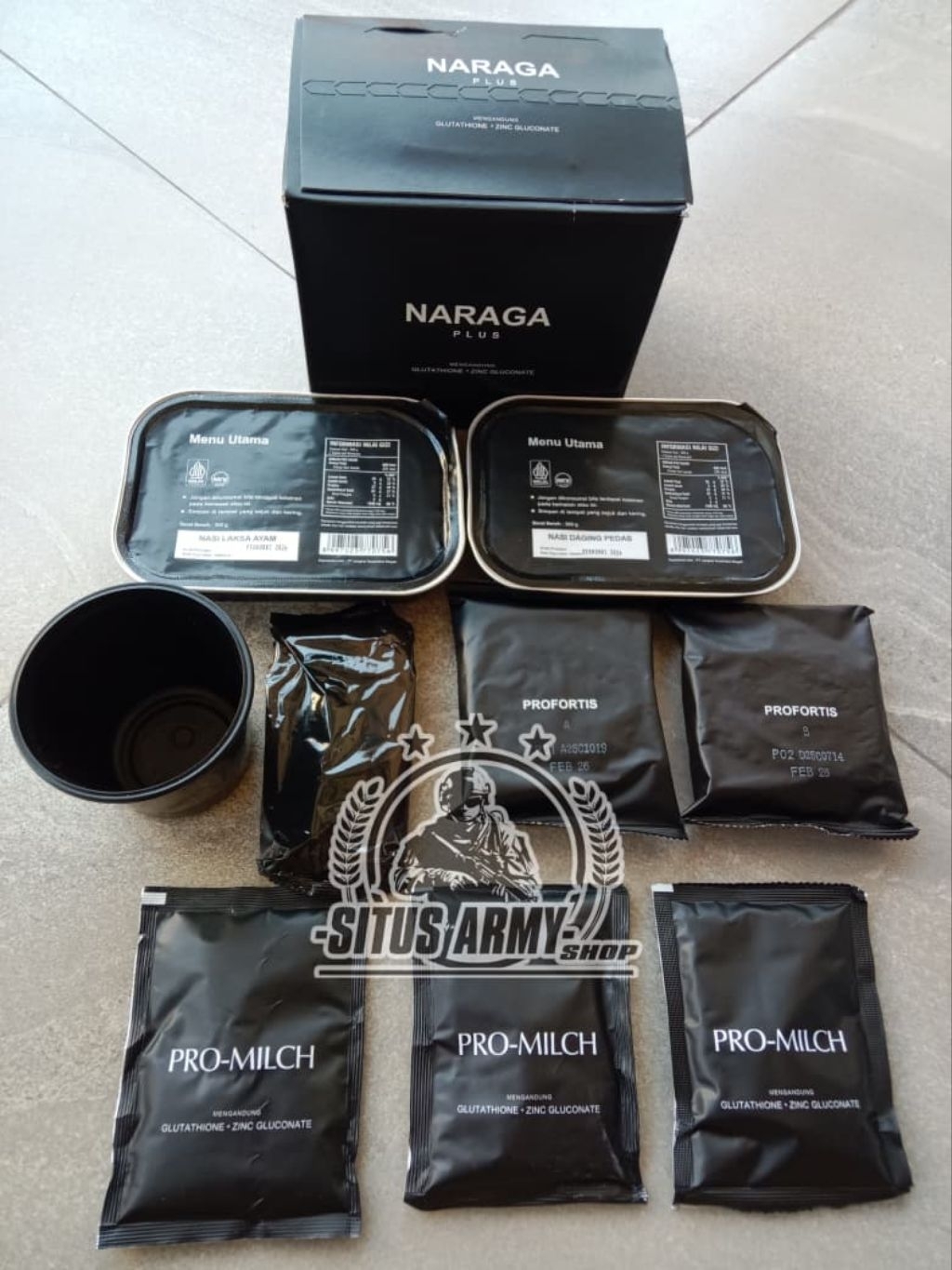 Jual RANSUM MAKANAN TNI | 1 PAKET LENGKAP RANSUM NARAGA PLUS | EXP ...