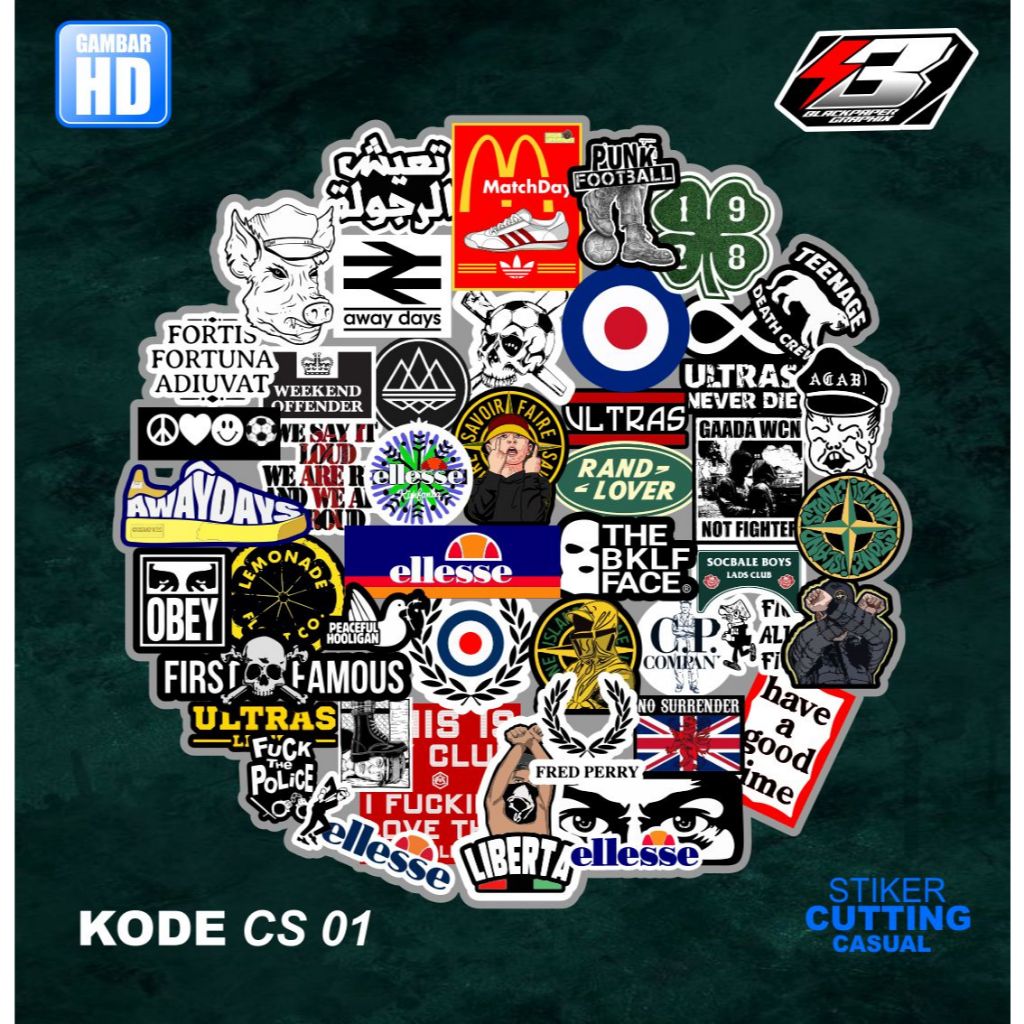 Jual Stiker Casual Football Sudah Terpotong 45 Pcs / Sticker brand (CS ...