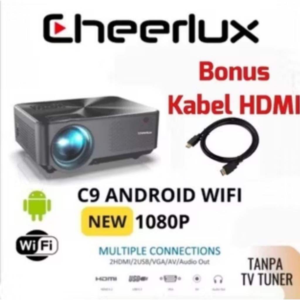 Jual Proyektor Cheerlux C9 ANDROID Projector 3200 lumens projector ...