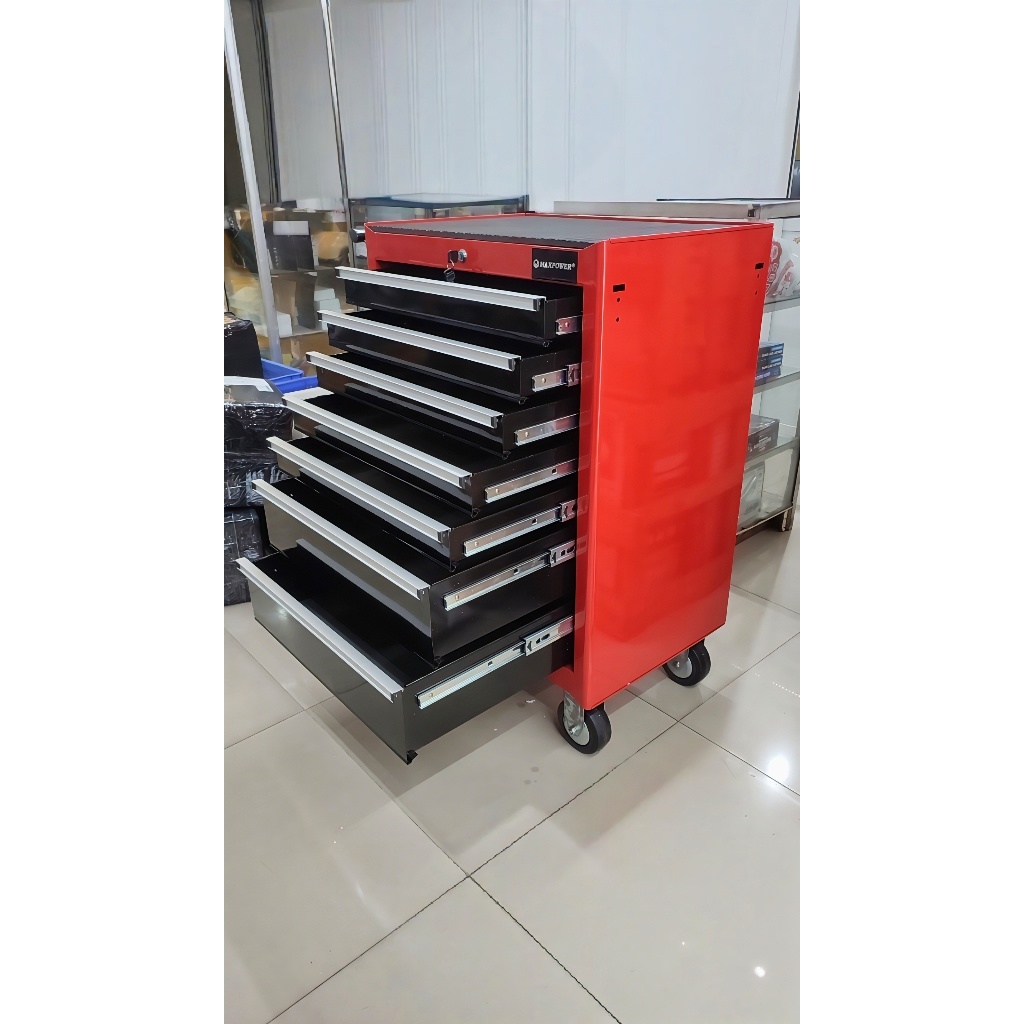 Jual MAXPOWER Lemari Kunci Roda Bengkel Rak Laci Susun 7 Drawers Tool ...