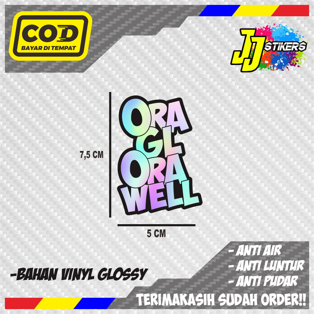 Jual Sticker Cutting ORA GL ORA WELL Stiker Viral | Shopee Indonesia