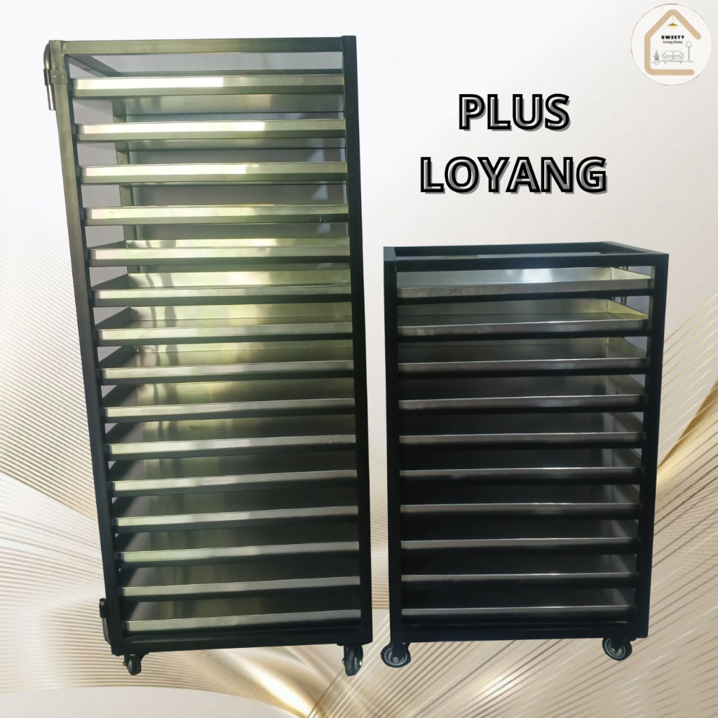 Jual 1 SET TROLY RAK LOYANG ROTI 15 SUSUN 60X40 / RAK LOYANG BAKERY ...