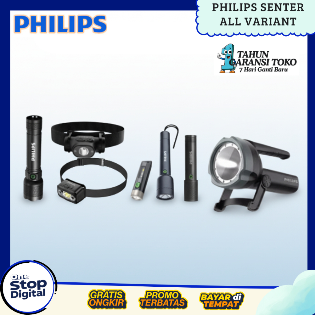 Jual Philips Flashlight Senter Led Super Terang Jarak Jauh Headlamp ...